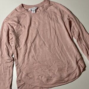 Athleta Mindset Sweatshirt Modal Sz XXS Pink Long Sleeve Pullover Tunic Yoga Top